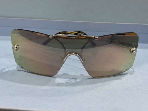CARTIER Nuevas Gafas de Sol Escudo Dorado Blanco C0023S 002 99 1 135 - Imagen 2 de 11