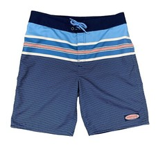 Vineyard Vines Board Shorts Boys L Large Birchcliff Stripe Navy Blue Swim Surf