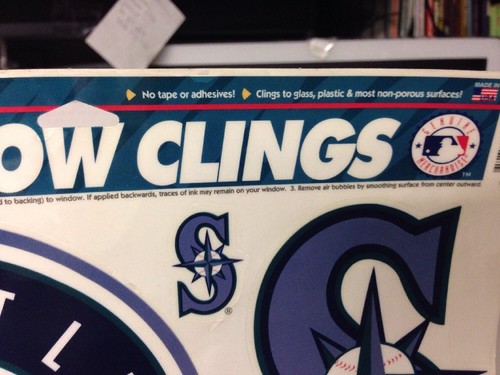 Vintage Seattle Mariners Window Clings Multi Pack 11x17" (8 Clings) Genuine - Picture 8 of 8
