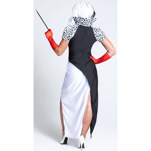 Sexy Women Cruella Dress Cosplay Witch Costumes Adult GAME Unifrom Clubwear - Picture 5 of 13