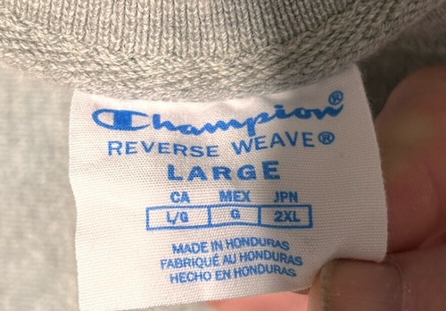 Vintage Champion REVERSE WEAVE Crew Neck Womens Large Sweatshirt GRAY Blank - Picture 3 of 7