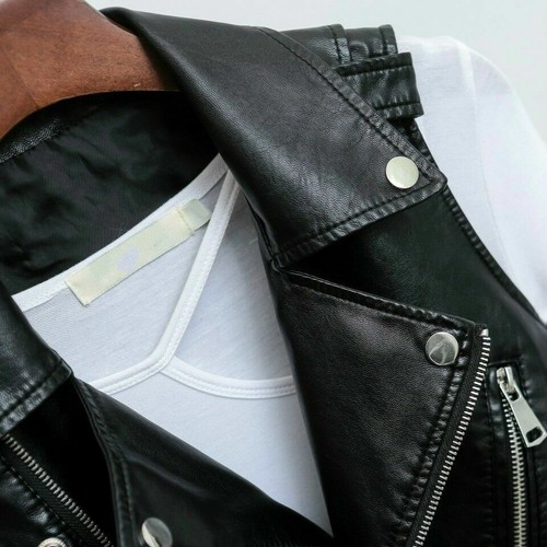 Lady PU Leather Waistcoat Gilet Biker Jacket Vest Sleeveless Retro Top Outwear - Picture 5 of 12