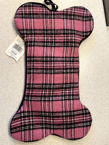 Holiday Time Pet Plaid Dog Bone Shape Christmas Stocking with Photo Slot - Picture 4 of 4