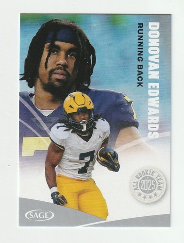 2025 SAGE Hit Silver #155 Donovan Edwards RC, Michigan Wolverines
