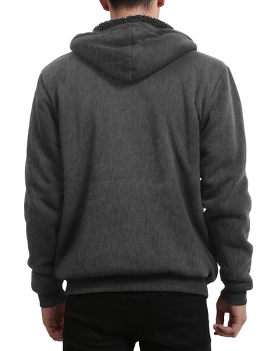 NE PEOPLE Herren solide leichte Langarm Wolle gefüttert Reißverschluss Hoodie Jacke NEMJ21 - Bild 13 von 33
