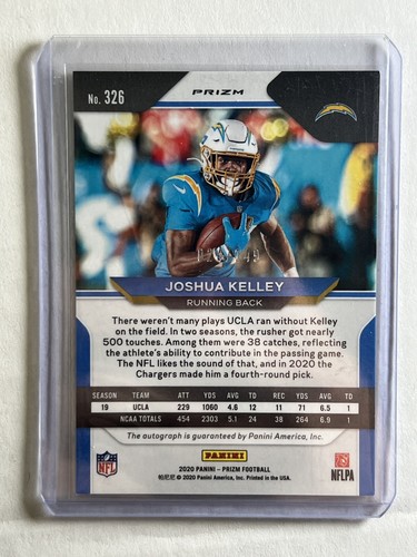 JOSHUA KELLEY 2020 PANINI PRIZM RED WAVE PRIZM AUTO RC #D /149 Card Chargers - Picture 2 of 2