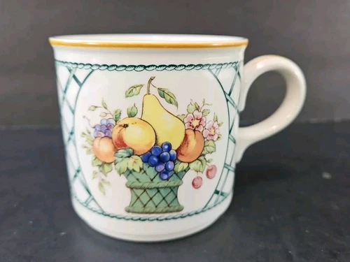 Villeroy & Boch Basket Flat Tea Cup Coffee Mug 3” West Germany 1980s Vintage