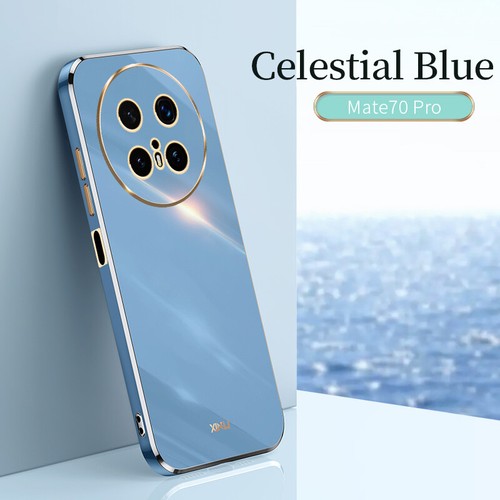 Funda Carcasa Goma Suave Marco Chapado Color Caramelo Lujo Para Huawei Mate 70 Pro - Imagen 6 de 13