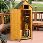 Natural 30.3"L X 21.3"W X 70.5"H Outdoor Storage Cabinet Tool Shed Wooden Garden
