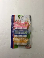 6 PC (2 SETS OF 3 PC) NAIL CLEANING BRUSH SET 3 COLORS