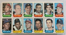 1969 TOPPS STAMP SHEET 12 STAMPS BROOKS ROBINSON WILLIE STARGELL TONY OLIVA ALOU