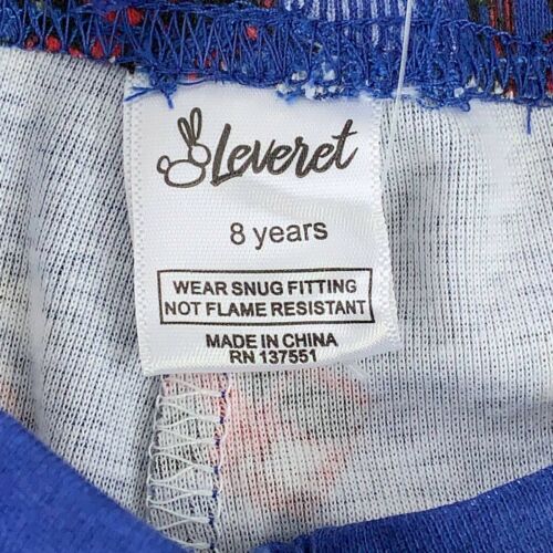 Leveret Boys Pajama Set Blue Red Truck Long Sleeve Crew Neck Pull On 8 Years New - Picture 9 of 11