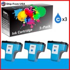 3-Pack 02 Cyan Ink Cartridge Fit For Photosmart 3110 3210v 3313 Printer