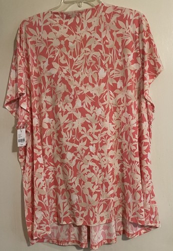 Lane Bryant Blouse 26/28 Short Sleeve 29x30" Pink Beige Polyester Spandex NWT - Picture 13 of 13