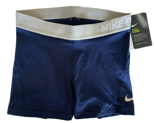 NEW! NIKE PRO [M] Women's 3.0" COMPRESSION Run/Gym Shorts-Blue/Grey 725443-429 - Picture 1 of 3