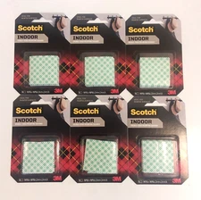 Lot of 6 packs Scotch Permanent Double Sided Mounting Squares 1" x 1" 16/pack