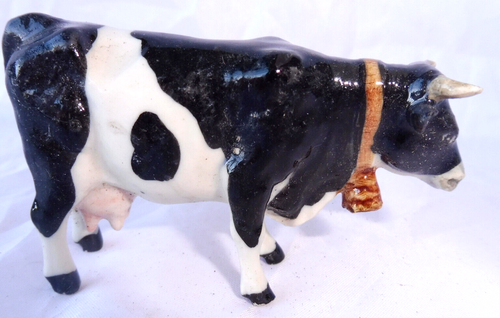 KLIMA K243 - 1 Miniature statuette en porcelaine - VACHE MAIGRE BLANCHE ET NOIRE - Picture 2 of 4