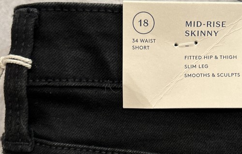 Universal Thread Womens Mid Rise Skinny Jeans Size 18 Black Denim Stretch Holes - Picture 4 of 4