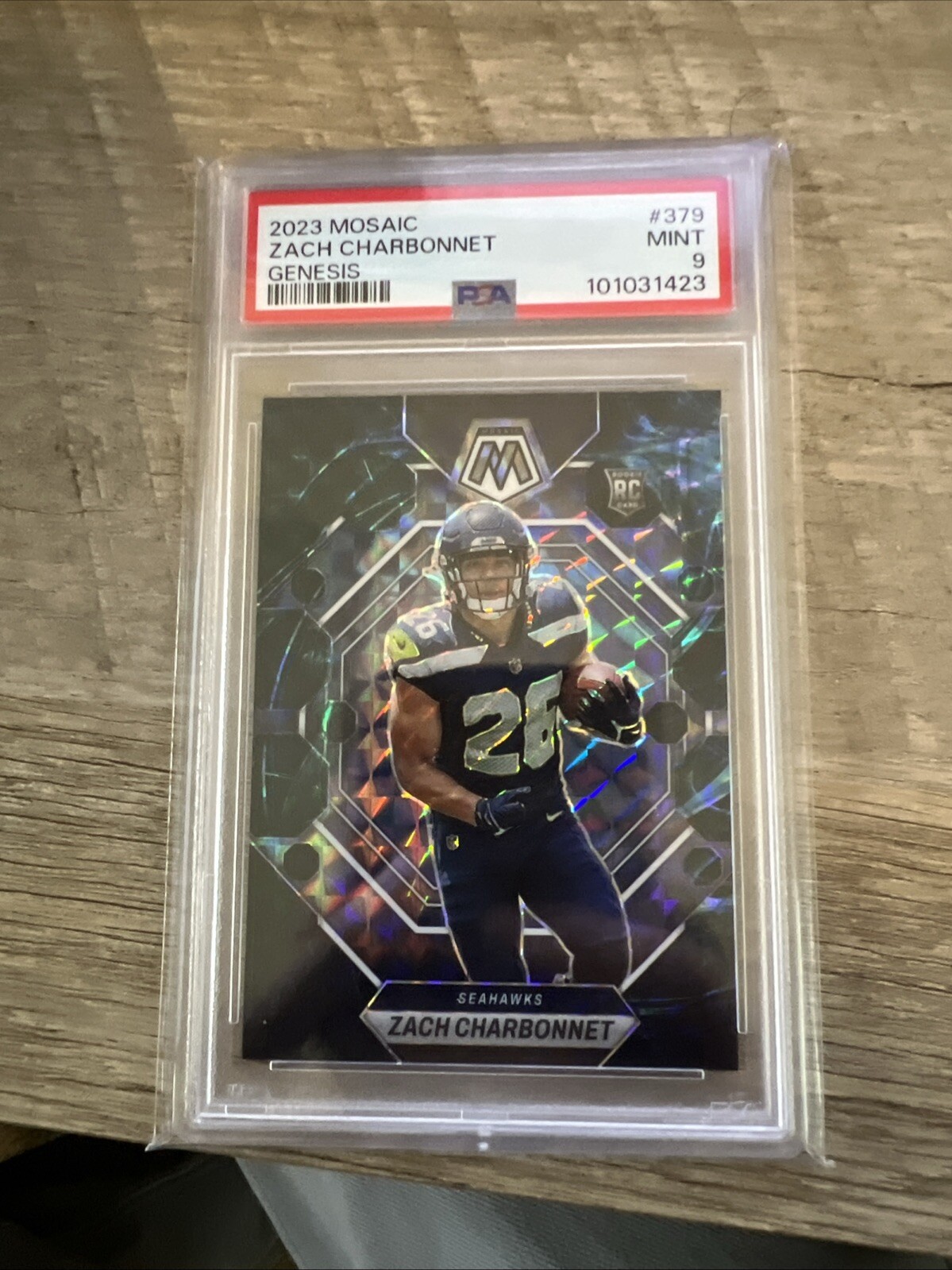 2023 Panini Mosaic - Rookies Genesis Mosaic Prizm #379 Zach Charbonnet (RC)