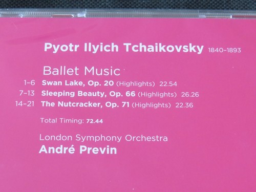 Tchaikovsky - Ballet Music Andre Previn (NEW SEALED CD 2017) NUTCRAKER SWAN LAKE - Picture 4 of 4