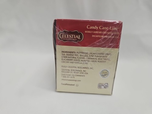 Celestial Seasonings Candy Cane Lane Grüntee entkoffeiniert 18 Teebeutel Neu - Bild 2 von 5