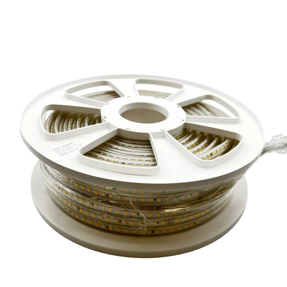 Bobina 50m Striscia Led Slim 220v 8W/M 120led al metro Ip65 S47 - Immagine 4 di 4