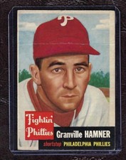 1953 Topps Baseball Card #146 Granville Hamner, Philadelphia Phillies, VG!