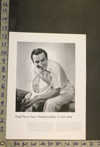 1934 FRED PERRY SPORT TABLE DE TENNIS PING-PONG ATHLÈTE BRUEHL INSERT PHOTO 24382 - Photo 1 sur 1