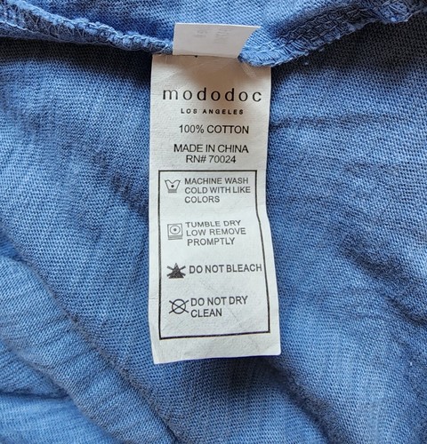 Mododoc Los Angeles Womens Size XS 100% Cotton Blue Shirt New With Tags - Picture 5 of 7