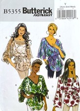Butterick Misses' Top  Pattern B5355 Size XS-M UNCUT