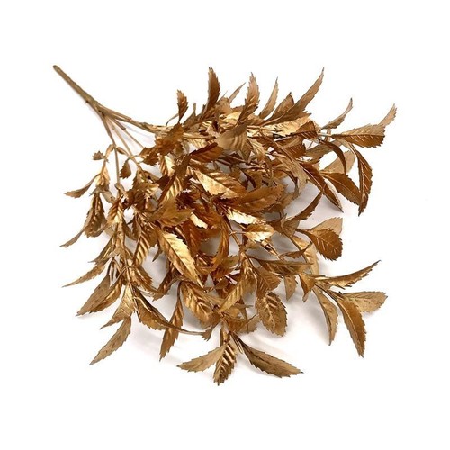 Hojas de oro plateadas flores falsas planta artificial hágalo usted mismo accesorios decoración de bodas - Imagen 4 de 11