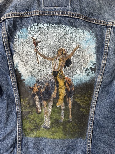 Levi 70516-0216 handbemalte indianische Jeansjacke L - Bild 2 von 7