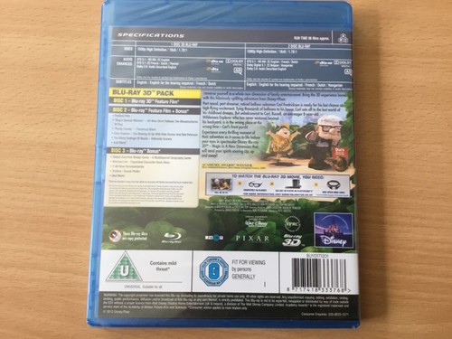 Disney Pixar UP 3D Blu Ray + Blu Ray New & Sealed - Picture 2 of 2