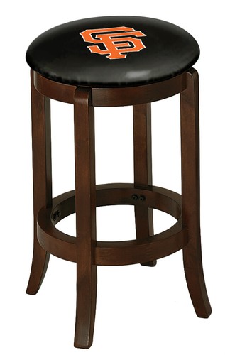 Bar Stool Wood Espresso Finish 29" Tall with MLB Team Logo Decal Swivel Seat - Picture 89 of 110