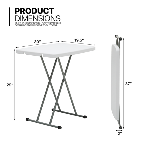 White Folding Portable TV Tray Sofa Bed Side Laptop Desk Adjustable Dinner Table - Picture 3 of 12