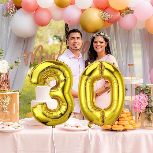 40 Inch Number Balloon with a Straw, Foil Mylar Helium Age Balloons for Party - Picture 5 of 13