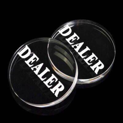 1 pc Acrylic Transparent White Dealer Buttons Pressing Poker Cards Guard 58 mm