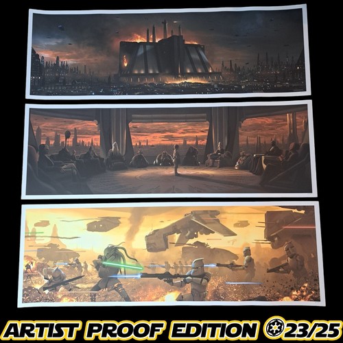 Pablo Olivera Star Wars Prequel Trilogy Artist Proof Edition 36"x12" 3 APs 23/25 - Picture 1 of 24