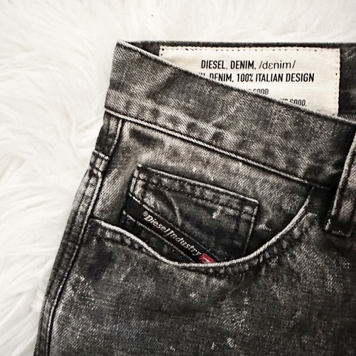 Diesel Jeans Mens Size 28 x 30 D-MACs Straight Leg BUTTON FLY Black Denim NEW - Picture 9 of 15