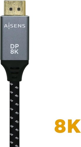 AISENS A149-0438 DISPLAYPORT V1.4 8K@60Hz, DP/M-DP/M, Grey/Black, 3m - Photo 4/4