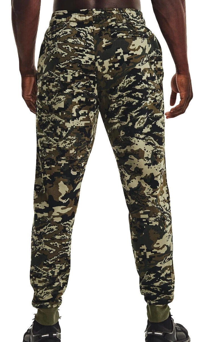 UNDER ARMOUR Rival Fleece Camo Script Jogger Pants size XL Green