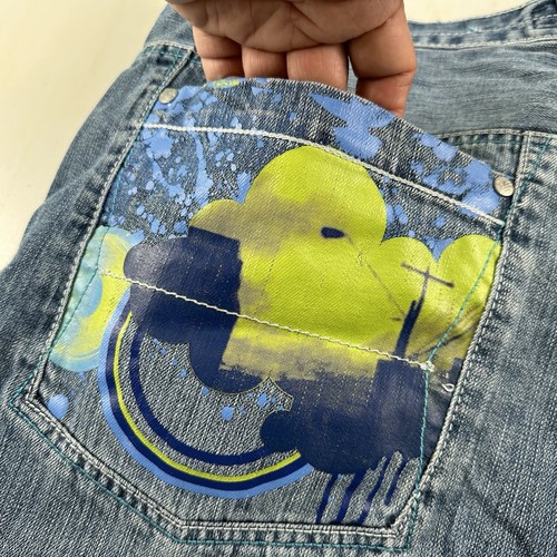 Pantalones Cortos De Colección Enyce Para Hombres 38 Azul Pantalones Cortos Lavado Ligero Hip-Hop Patinador Sueltos Y2K - Imagen 12 de 18