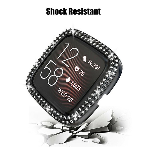 Hard Plastic Shiny Crystal Watch Case Frame For Fitbit Versa 2 Smart Watch - Picture 4 of 21