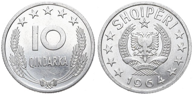Albanien - Albania 10 Qindarka 1964-1988 - Shqiperi - verschiedene Jahrgänge Albanien - Albania 10 Qindarka 1964-1988 - Shqiperi - verschiedene Jahrgänge