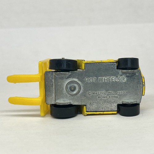 VTG 1979 HOT WHEELS Car Caterpillar Fork Lift Yellow Hong Kong Diecast Toy - Picture 13 of 13
