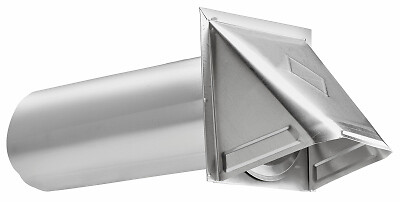 Lambro 344S 4 In. Aluminum Exhaust Wall Hood Vent, 11 In. Tail Pipe - Quantity - Afbeelding 1 van 2