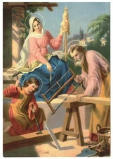 Angelic Working Family - 1938 Lithograph 25313