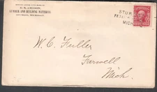 1904 cover E S Amidon lumber and building material Sturgis Michigan to Farwell