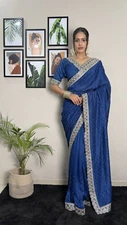 New Indian Bollywood Saree Wedding Partywear Sari Designer Ready to Wear saree