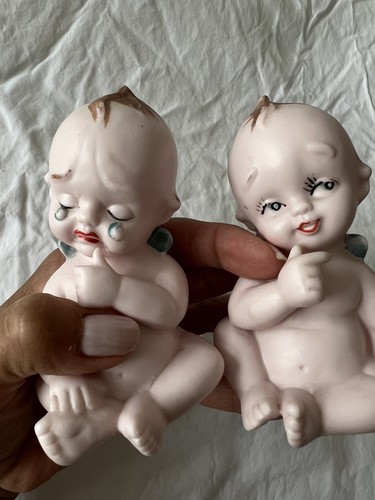Vintage Porcelain Kewpie Dolls | Japan | Set Of 2 - Picture 6 of 7